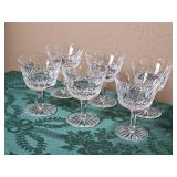 Six Lismore Liquor Cocktail Glasses Waterford Crystal
