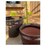 Earthy Glazed Terra Cotta Planter Set - (3)