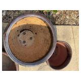 Earthy Glazed Terra Cotta Planter Set - (3)