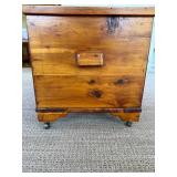 Rustic Cedar Chest on Brass Caster Feet