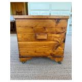 Rustic Cedar Chest on Brass Caster Feet