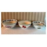 Charming Portmarion Botanical Mixing Bowl Set - (3)