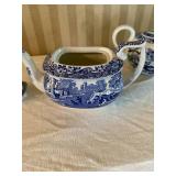 Charming Vintage Blue Floral Teapot Set - Spode - Royal Daulton - (3)