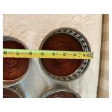 Fancy Silver Plate Wine Coaster Set - (4)