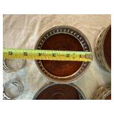 Fancy Silver Plate Wine Coaster Set - (4)
