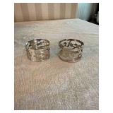 Fancy Silver Plate Wine Coaster Set - (4)
