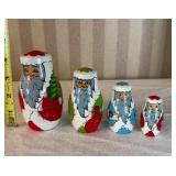 Adorable Vintage Russian Nesting Dolls - Santa Claus