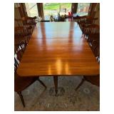Stunning American Farmhouse Dining Table with Handcrafted Windsor Chairs