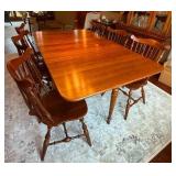 Stunning American Farmhouse Dining Table with Handcrafted Windsor Chairs