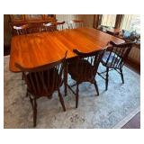 Stunning American Farmhouse Dining Table with Handcrafted Windsor Chairs