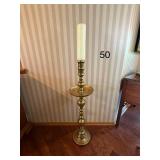 Ornate Brass Moroccan Pillar Candlestick