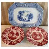 English Scenery Traansferware Décor Plates