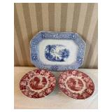 English Scenery Traansferware Décor Plates