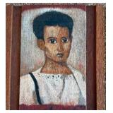 Folk Art Peasant Boy on Wood