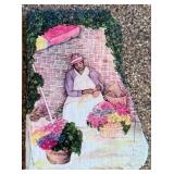 The Basket Lady Plaster Relief