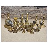 Glistening Vintage Brass Candlestick Collection - (22)