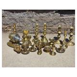 Glistening Vintage Brass Candlestick Collection - (22)