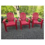 Sturdy High-End Plastic Adirondak Patio Chair Set - (3)