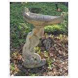 Breathtaking Sea Goddess Amphitrite Concrete Birdbath