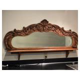 Breathtaking Handcarved Wood Wall Mirror with Mantle