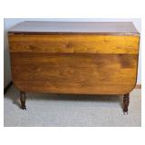 Beautiful Vintage Drop Leaf Table on Brass Caster Feet