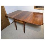 Beautiful Vintage Drop Leaf Table on Brass Caster Feet