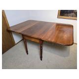 Beautiful Vintage Drop Leaf Table on Brass Caster Feet