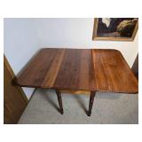 Beautiful Vintage Drop Leaf Table on Brass Caster Feet