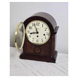 Gorgeous Mahogany Inlay Howard Miller Mantle Clock