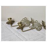 Baroque Brass Candle Sconce Pair