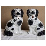 Royal Daulton Mantle Dog Pair - Cavalier King Charles Spaniel - Black / White