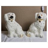 Royal Daulton Mantle Dog Pair - Cavalier King Charles Spaniel - White