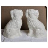 Royal Daulton Mantle Dog Pair - Cavalier King Charles Spaniel - White