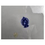 Classic Blue Flow Ceramic Platter Pair