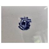 Classic Blue Flow Ceramic Platter Pair