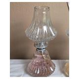 Gorgeous Vintage Cut Glass Oil Lamp Pair