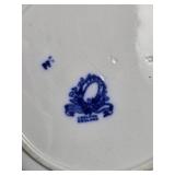 English Antique Blue Flow Plate - Cauldon - Candia