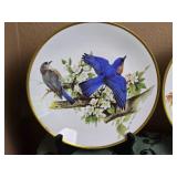 Roger Tony Peterson - 24kt Gold Decorated Limited Edition Bird Plate Pair - Bluebird / Barn Swallow