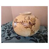 Rustic Floral Earthenware Vase - Pottery Craft