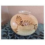 Rustic Floral Earthenware Vase - Pottery Craft