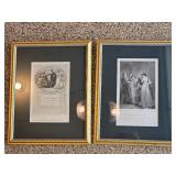 Shakesperian English Etching Pair - The Taming of the Shrew - Comedy of Errors