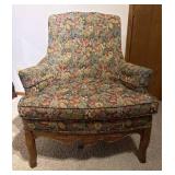 Victorian Parlor Chair with Floral Upholstery
