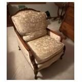 Satin Upholstery French Bergere Armchair