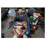 Large Lot of Holiday Christmass Decorations With Tree Stand Holiday Train Set