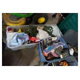 Large Lot of Holiday Christmass Decorations With Tree Stand Holiday Train Set