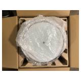 Hampton Bay Portland Court 14 in. 1-Light Brushed Nickel LED Flush Mount Ceiling Light with Etched White Glass Customer Returns See Pictures