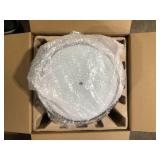 Hampton Bay Portland Court 14 in. 1-Light Brushed Nickel LED Flush Mount Ceiling Light with Etched White Glass Customer Returns See Pictures