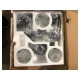 Home Decorators Collection Knollwood 17-1/2 in. 3-Light Black Bronze with Brass Accents Industrial Round Chandelier for Kitchens Bulbs Included    Customer Returns See Pictures