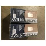 Lot of Hampton Bay Helena 4.7 in 1-Light Brushed Nickel Mini Pendant with Frosted Glass Shades Customer Returns See Pictures