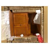 Home Decorators Collection Hampton Harbor 24.25 in. W x 66.5 in. H x 10.5 in. D Brown Over-the-Toilet Storage Customer Returns See Pictures